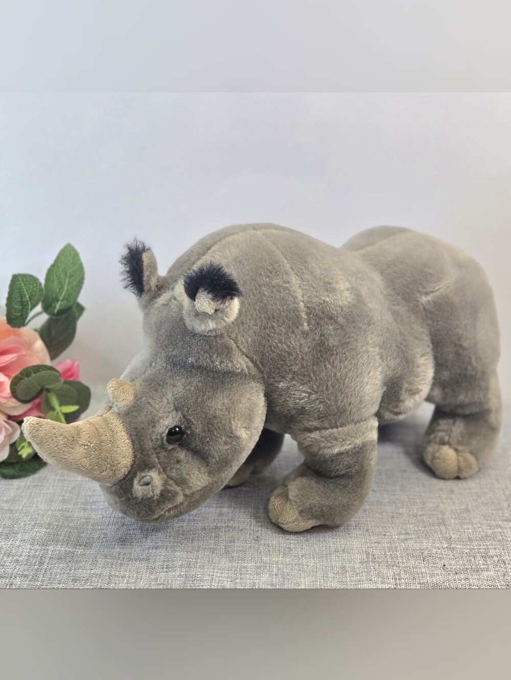 Wild Republic Cuddlekins White Rhino 12" Plush Stuffed Animal Grey Rhinoceros